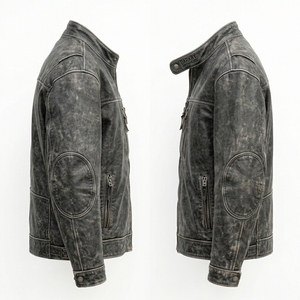 Blouson en cuir de moto rétro vieilli pour homme, style vintage en cuir de vachette, manteau de motard personnalisé, vêtement d'extérieur de motard, fabricant de blousons vieillis - Product Image 4