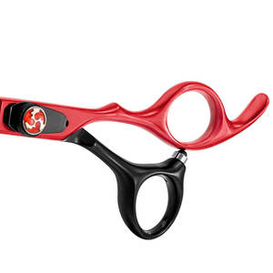 Ciseaux de coupe de cheveux de 6 pouces pour enfants Ciseaux à cheveux à pointes arrondies de sécurité Kit de coupe de cheveux professionnel noir et rouge - Product Image 5