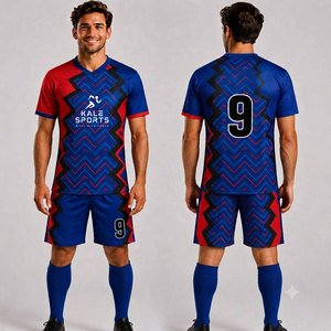 เสื้อและกางเกงฟุตบอลทีมแบบสั่งทำคุณภาพดีที่สุด แห้งเร็ว พิมพ์ลายด้วยความร้อน 100% โพลีเอสเตอร์ เป็นมิตรกับสิ่งแวดล้อม - Product Image 1