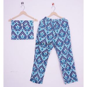 Ensemble de pyjama en coton pur pour femmes, design élégant, deux pièces, tenue de nuit pour l'été, pour dormir et se détendre - Product Image 3