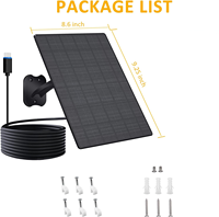 Panneau solaire ETFE IBC 10W 5V 5.7V avec câble Type-C de 2m, montage mural, étanche IP66, utilisation extérieure, alimentation pour caméra de sécurité, sonnette de porte