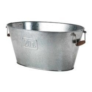 Seau à glace ovale martelé en métal pour fête, refroidisseur de bouteilles en acier galvanisé avec poignée - Product Image 6