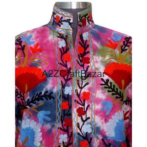 Blouson Bomber Vintage à Motifs Floraux Printemps-Hiver Multi-Saisons 100% Coton Respirant Séchage Rapide Écologique Design Dessiné à la Main - Product Image 3