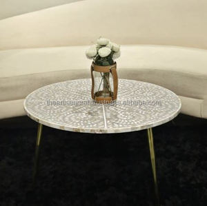 Table basse antique de luxe moderne, incrustation de nacre, meubles décoratifs de salon pour chambre à coucher et salle à manger par artisan craft - Product Image 4