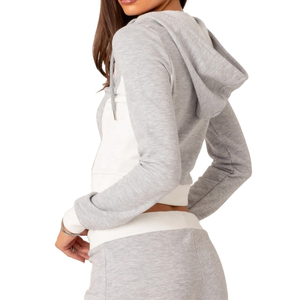 New Custom Logo High Quality Women Hoodies Blank Full <b>Zip</b> <b>up</b> Drawstring Soft Fleece Oversized Lounge <b>Cropped</b> <b>Zip</b> Hoodies - Product Image 5