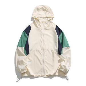 Veste softshell unisexe à capuche, colorée, coupe ample, fermeture éclair, résistante à l'eau, pour l'été, vêtements de plein air avec poches - Product Image 2