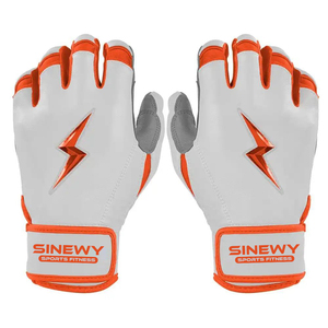 Guantes Deportivos Sinewy de Medio Dedo para Gimnasio, Diseño Naranja y Azul con Rayos, Protección y Agarre para Entrenamiento - Product Image 4