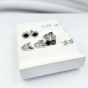 2024 dernières boucles d'oreilles en zircone blanche à la mode Zircon blanc comme matériau en laiton de pierre principale pour la fête - Product Image 6