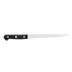Couteau à désosser de 7 pouces avec manche riveté noir et lame fine argentée pour la découpe de viande, le désossage de volaille et la préparation culinaire - Product Image 2