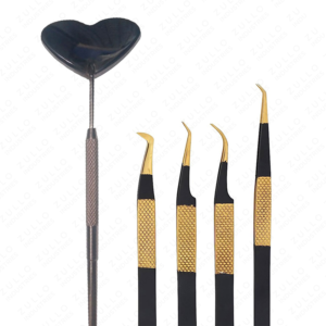 Juego de Espejos para Extensión de Pestañas de Acero Inoxidable en Forma de Corazón, Pinzas Antiestáticas con Logotipo Personalizado, Kit de Belleza Profesional - Product Image 5
