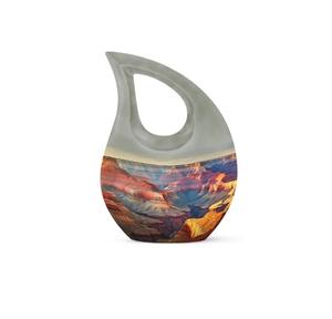 Urna Funeraria de Aluminio en Forma de Lágrima con Cruz Decorativa, Urna Conmemorativa de Metal para Cenizas Humanas con Bolsa de Terciopelo Gratis - Product Image 4