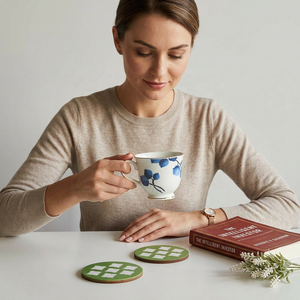 Ensemble de sous-verres de luxe en marbre 3D géométrique avec incrustation d'os, faits à la main, résistants à l'huile, écologiques, taille personnalisable, pour la décoration de la maison - Product Image 1