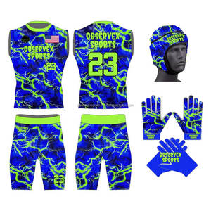 Uniformes de Fútbol Americano 7v7 con Logotipo Personalizado, Sublimados, Impresos, Transpirables, de Malla, Compresión, Antibacterianos, de Secado Rápido para Hombre - Product Image 2