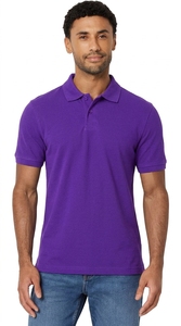 Men's <b>Orange</b> Short Sleeve Cotton Pique <b>Polo</b> Shirt Casual Solid Color Breathable Knitted Regular Fit - Product Image 3