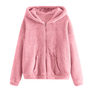Sudadera con Capucha Unisex de Forro Polar Sherpa para Hombre y Mujer, Cálida y Suave, con Cremallera, Estilo Casual Urbano, Venta al por Mayor - Product Image 1