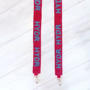 กระเป๋าถือผู้หญิงทำมือ ผ้าแคนวาส/ผ้าฝ้ายบุซับใน รูปทรงเข็มขัด สายสะพายประดับลูกปัด ปักลาย พร้อมสายโซ่ - Product Image 1