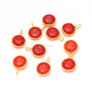 Natural Carnelian Flower Pendant 925 Sterling <b>Silver</b> Gemstone Jewelry Hand Carved Carnelian <b>Charm</b> Natural Stone Pendant Jewelry - Product Image 2