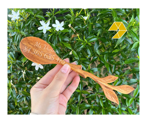 Wholesale Price Wooden <b>Coffee</b> <b>Spoon</b> With Leaf Handle Three Leaf Design Wooden <b>Spoon</b> Handmade Wooden <b>Spoon</b> With Leaf And Flower - Product Image 1