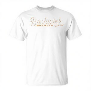 T-shirt Bushwick Brooklyn stile retrò bianca unisex girocollo a maniche corte promozionale - Product Image 2