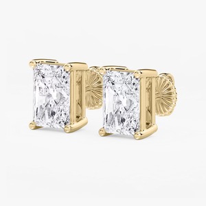 Boucles d'oreilles clous de luxe en or 18 carats pour femme, diamant de laboratoire 2 carats, D VS1, certifié IGI, sertissage 4 griffes, cadeau de fiançailles, mariage, usage quotidien - Product Image 4