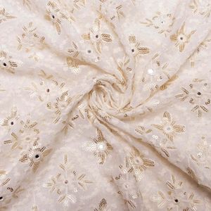 Premium Sequence Embroidery Fabric For Women Fashion Wear Designer <b>Garments</b> Party Wear Dresses Kaftan Abaya Bridal Wear - Product Image 1