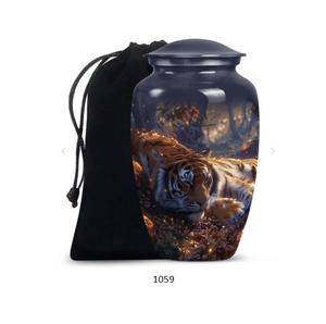 Grande urne noire en forme de tigre, urne funéraire pour cendres de tigre, urne commémorative noire en forme de tigre, urne funéraire pour animaux sauvages, urne pour cendres humaines adultes. - Product Image 5