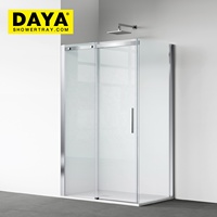 Cabine de douche élégante Base en résine Porte de douche coulissante en verre trempé de sécurité Porte de douche en verre de salle de bain de luxe