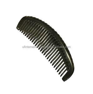 Peine pequeño con mango trasero de carbono negro, peine de plástico con cuerno de color natural, para cabello y barba, superventas - Product Image 3