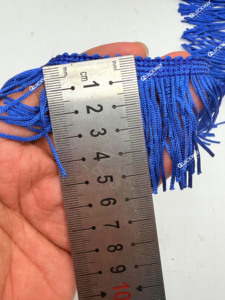 Ribete de Flecos de Cadena de Poliéster Azul Rey, Adorno Decorativo de Encaje para Prendas y Manualidades - Product Image 3