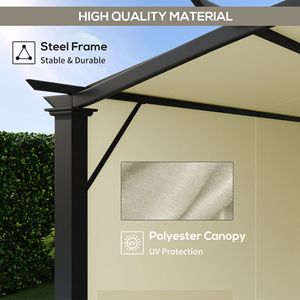Pergola Retrattile 11x11 Beige con Tenda Parasole, Protezione UV e Telaio in Acciaio Impermeabile per Giardino e Patio - Product Image 4