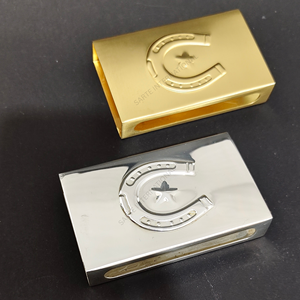 Étui de boîte d'allumettes en laiton de qualité supérieure, gaufrage de logo personnalisé, support métallique personnalisé, design de luxe, taille et forme sur mesure, fabricant - Product Image 4