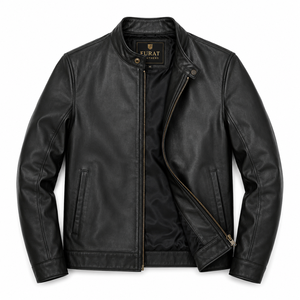 เสื้อแจ็คเก็ตหนังกลับสีน้ำตาล Zen Brown ของ Furat Leathers สไตล์ลำลองสำหรับขี่มอเตอร์ไซค์ ระบายอากาศได้ดี กันลม คอตั้ง ปักลายได้ตามต้องการ สำหรับผู้ชาย ฤดูหนาว แบบมีซิป - Product Image 5