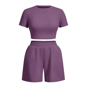 Conjunto de ropa de abrigo de verano de 2 piezas transpirable cómodo y elegante para mujer - Product Image 4