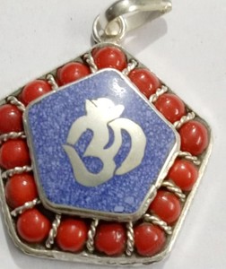 Colgante de Turquesa con Temática Religiosa Budista Tibetana, Aleación de Cobre - Product Image 3