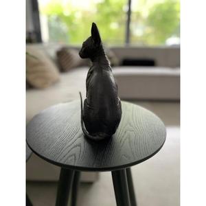 Statue de chat sphynx moderne en aluminium, figurine décorative pour intérieur et extérieur, finition bronze, sculpture de chat vintage, décoration de jardin - Product Image 2