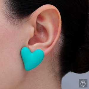 Pendientes de botón de moda en forma de corazón pequeño de Romance sutil de PRAO - Product Image 2