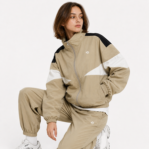 Unisex Color Block Windbreaker Jacket Custom Logo Lightweight Streetwear Tracksuit <b>Sets</b> OEM Activewear jacket for men Supplier - Product Image 5