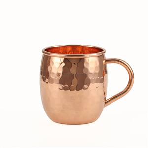 Copper Mule Mug, Handcrafted Shiny Moscow Mule Beer Mug Cup Cocktail Serveware, <b>Drinkware</b> & Barware - Product Image 4