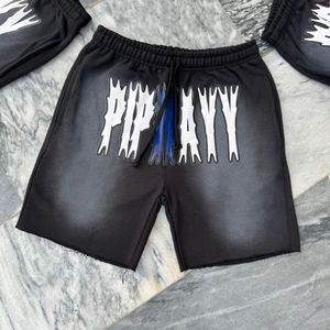 Pantalones cortos de hombre de lana peinada 100% algodón, color liso, con lavado efecto descolorido por el sol y lavado ácido, estilo vintage urbano, con dobladillo sin rematar - Product Image 6