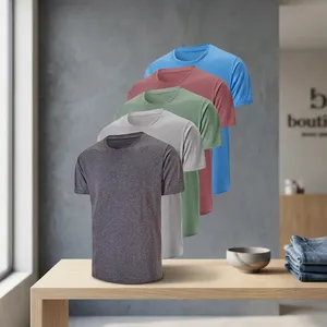 Camiseta de Verano para Hombre, Corte Ajustado, Transpirable, Cuello Redondo, Manga Corta, para Gimnasio y Deportes, Exportación, Súper Premium, Alta Demanda - Product Image 4