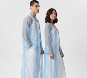 Unisex Long Robe <b>Sheer</b> 100% Polyester Gown Robe Loose Fit <b>Cover</b> <b>Up</b> Loose Fit Quick Dry Gown Lightweight See Through Robe - Product Image 5