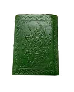 Diario de Cuero de Fantasía, Cuaderno de Cuero Verde, Diario de Escritura Hecho a Mano, Cuaderno de Dibujo con Grabado Celta, Diario de Viaje Vintage - Product Image 5