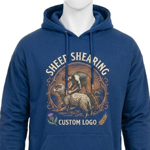 <b>Sheep</b> <b>Shearing</b> Hoodie Men's Cotton Printed Front Logo Casual Autumn Wear - Product Image 2