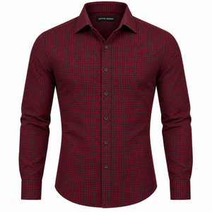 Camisas Modernas de Corte Ajustado para Hombre, Camisas de Manga Larga de Color Sólido, Uniformes Formales de Trabajo para Hombre - Product Image 1