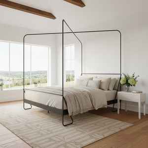 Cadre de lit en fer avec structure métallique ultra-minimale, design épuré, support robuste et attrait moderne et élégant pour la chambre. - Product Image 2