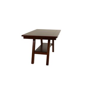 Tavolo da Pranzo Rettangolare con Ripiano, Altezza Bancone, Finitura Noce Scuro, Legno di Gomma - Arredamento per Sala da Pranzo - Product Image 6