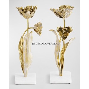 Support de bougie en laiton doré de haute qualité, design floral, décoration d'intérieur, support en métal durable, centre de table, accessoires - Product Image 6