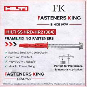 Sujetadores de Expansión para Fijación de Marcos HI LTI HRD-HR2 10x140.SS304 con Tornillo de Cabeza Hexagonal de Acero Inoxidable para Concreto - Product Image 5