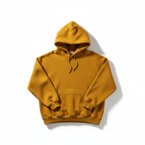 Hooded Sweatshirt Solid Color French Terry Cotton Casual Autumn Style Pocket Design Regular Fit <b>Men's</b> - Product Image 1