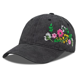 Gorra de Béisbol de Algodón Lavado Estilo Vintage con Bordado Floral – Gorra Casual Ajustable para Exteriores con Diseño Floral Personalizado - Product Image 2